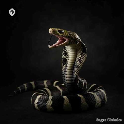 Naja Mossambica sugar spheres in granule form for energetic homeopathic (nonmedical) dry presentation and uniform dosing