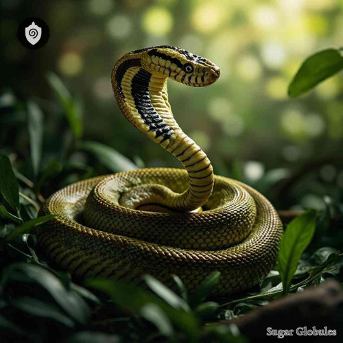 Naja Siamensis sugar granules in uniform orb form for precise energetic homeopathic (nonmedical) remedy presentation and storage