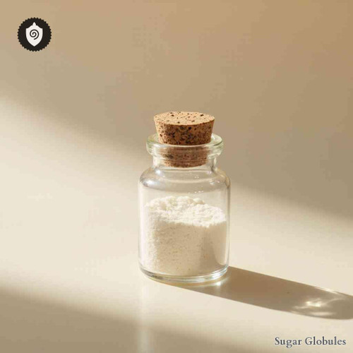 Natrium Cyanatum sugar granules in spherical form for energetic homeopathic (nonmedical) dry-form presentation and storage