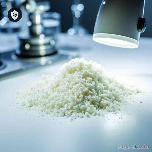 Natrium Oxalaceticum sugar spheres in pellet form for energetic homeopathic (nonmedical) remedy dry storage and presentation