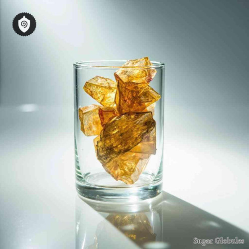 Natrium Tetrabromoauratum sugar spheres in orb form for energetic homeopathic (nonmedical) dry-form presentation and storage