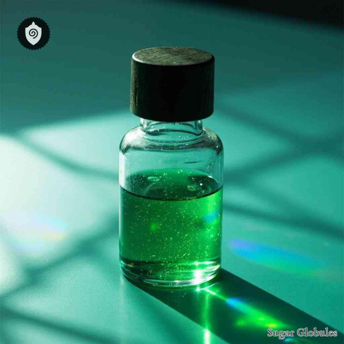 Neodymium Bromatum sugar spheres in orb format for energetic homeopathic (nonmedical) physical remedy presentation