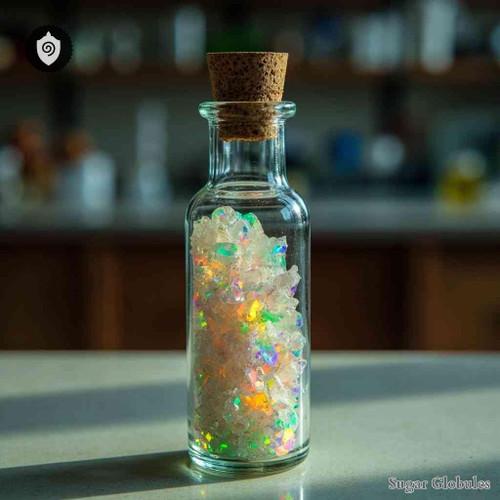 Niccolum Sulfuratum sugar spheres in uniform orb form for energetic homeopathic (nonmedical) dry-form presentation and storage