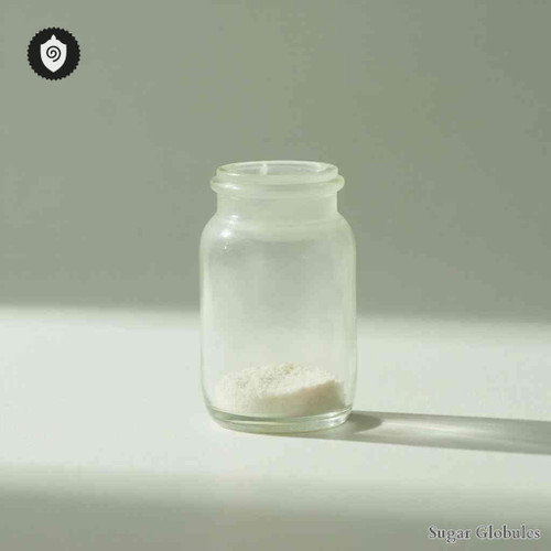 Niobium Sulfuratum sugar spheres in pellet form for energetic homeopathic (nonmedical) dry sphere presentation and storage