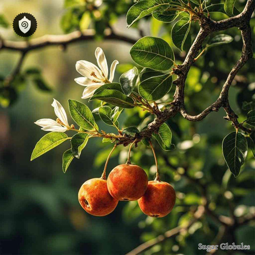 Nux Vomica - Strychnos Nux Vomica sugar spheres in uniform orb form for energetic homeopathic (nonmedical) dry product presentation