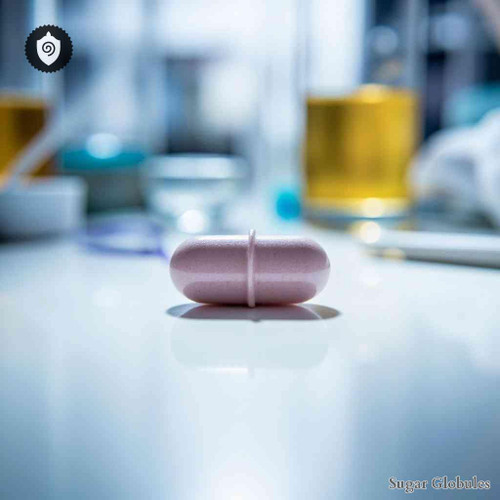 Omeprazolum sugar spheres in precise granule form, visually uniform for energetic homeopathic (nonmedical) dry-form presentation