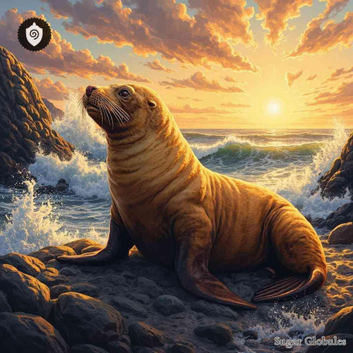 Otaria Flavescens sugar spheres in orb format, standard size for energetic homeopathic (nonmedical) dry-form presentation