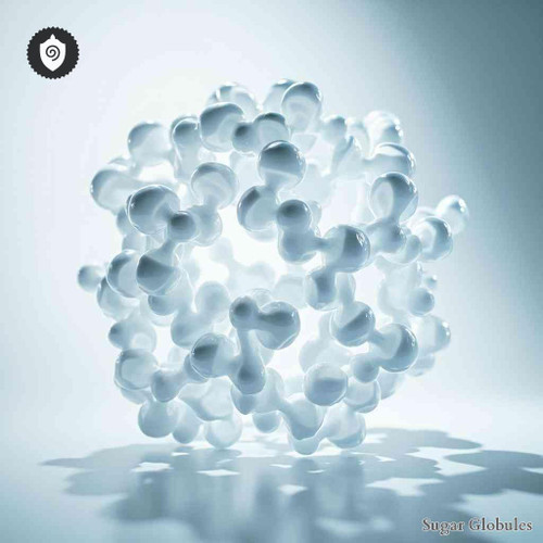 Oxalaceticum Acidum sugar spheres in orb form, precisely sized for energetic homeopathic (nonmedical) dry-form presentation