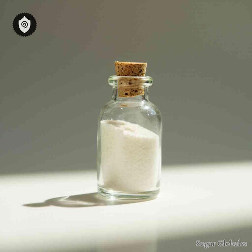 Papaverinum Hydrochloricum sugar spheres in precise orb format for energetic homeopathic (nonmedical) physical presentation and storage