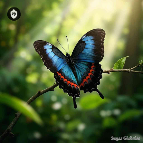 Papilio Iowi sugar spheres in compact orb format for energetic homeopathic (nonmedical) remedy presentation and dry-form storage