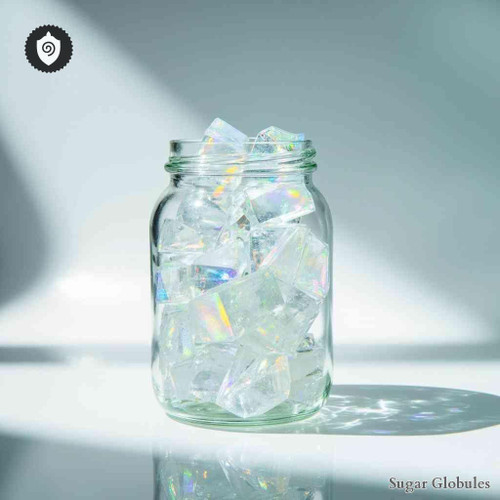 Paradichlorobenzolum sugar spheres in spherical form for energetic homeopathic (nonmedical) dry-form presentation and storage