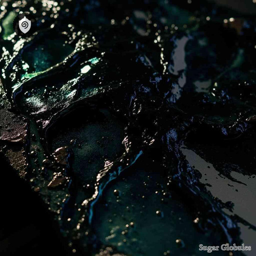 Petroleum Crudum sugar granules in consistent sphere format for energetic homeopathic (nonmedical) dry-form presentation and storage