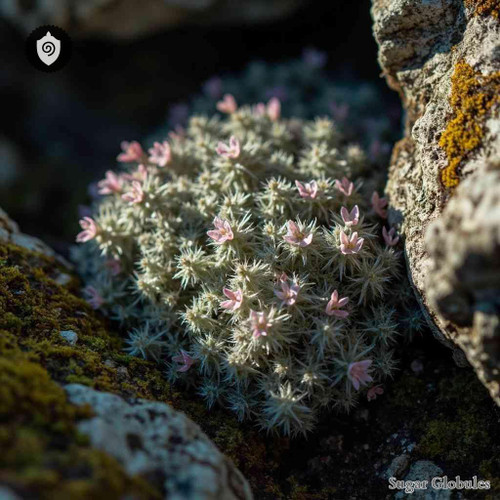 Petrophytum Cinerascens sugar granules in precise orb format for energetic homeopathic (nonmedical) dry-form presentation