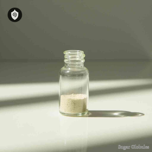 Phalacrocorax Capillatus sugar granules in compact orb form for energetic homeopathic (nonmedical) dry-form presentation