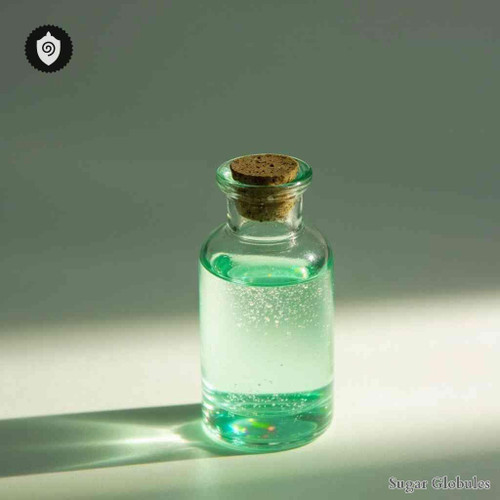 Phosphorus Hydrogenatus sugar granules in spherical format for energetic homeopathic (nonmedical) dry-form presentation and storage