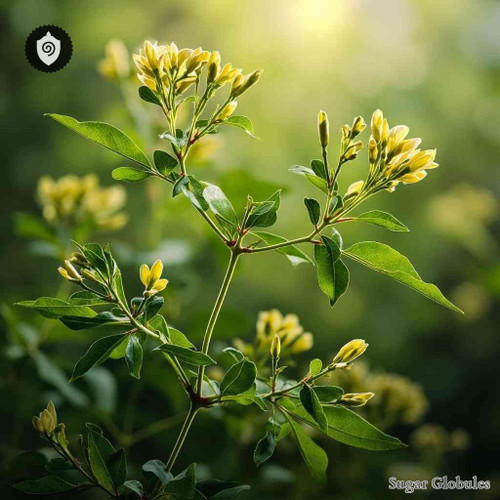 Phyllanthus Urinaria sugar spheres in pellet form, uniform size, for energetic homeopathic (nonmedical) dry storage presentation