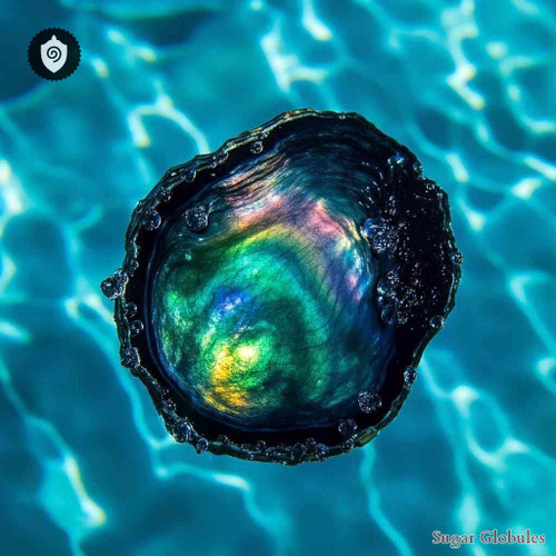 Pinctada Margaritifera sugar orbs in uniform pellet form for energetic homeopathic (nonmedical) dry-form presentation and storage