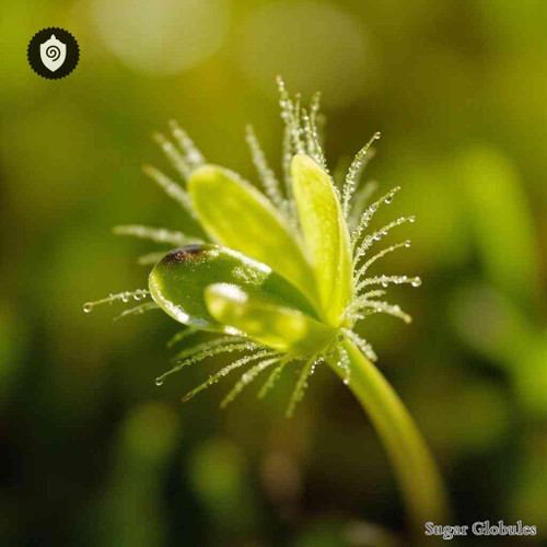 Pinguicula Alpina sugar spheres in uniform orb format for energetic homeopathic (nonmedical) dry-form presentation and storage
