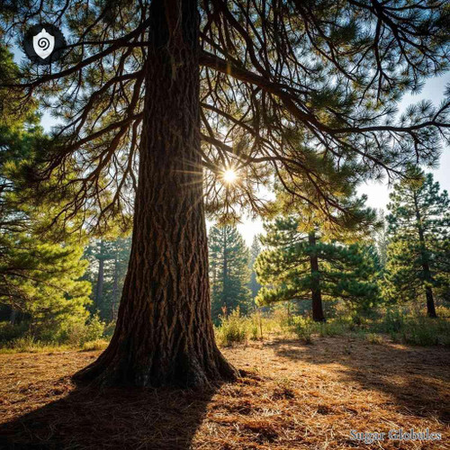 Pinus Palustris sugar orbs in precise spherical form for energetic homeopathic (nonmedical) dry format presentation