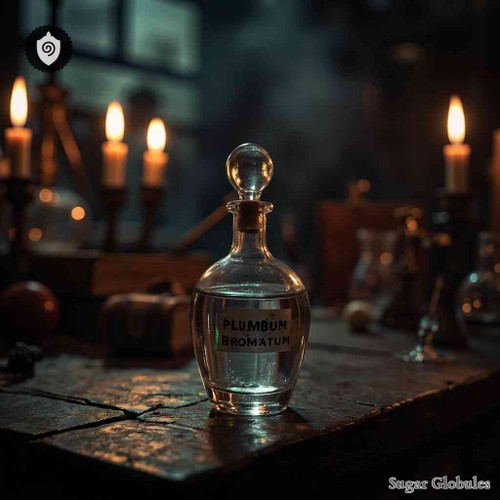 Plumbum Bromatum sugar spheres in consistent granule format for energetic homeopathic (nonmedical) dry-form presentation