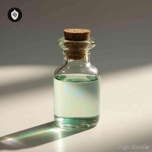 Plutonium 236 Muriaticum sugar spheres presented in dry orb form for energetic homeopathic (nonmedical) physical product listing