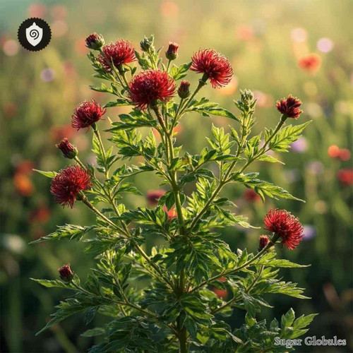 Poterium Sanguisorba sugar spheres in precise pellet form for energetic homeopathic (nonmedical) dry-form presentation