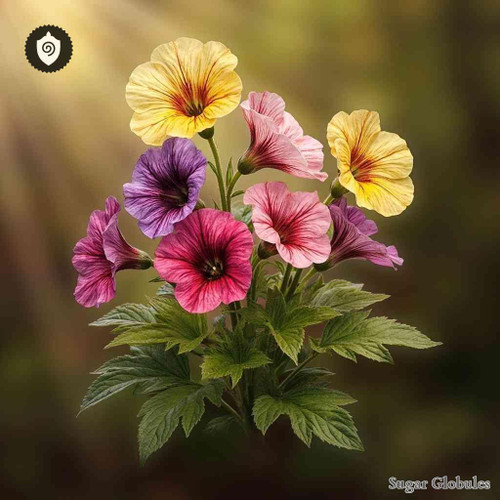 Primula Auricula sugar spheres in uniform orb format for precise energetic homeopathic (nonmedical) physical form presentation