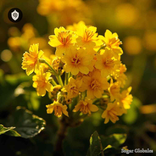 Primula Veris sugar spheres in uniform orb format for energetic homeopathic (nonmedical) physical remedy presentation