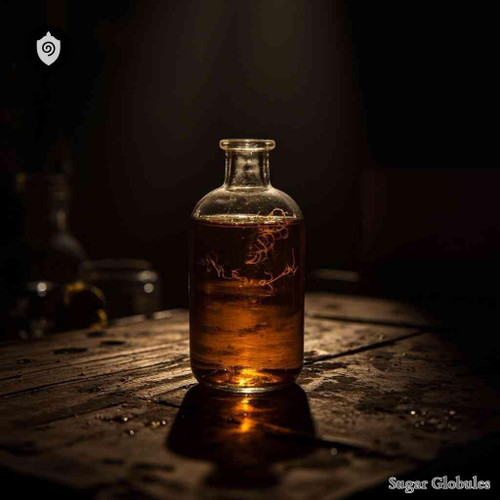 Propionicum Acidum sugar spheres in precise orb form for energetic homeopathic (nonmedical) product presentation and physical format.