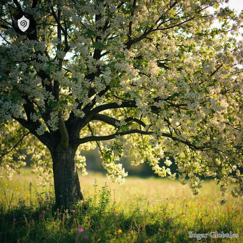 Prunus Mahaleb sugar spheres in uniform orb form for energetic homeopathic (nonmedical) dry-form packaging and storage