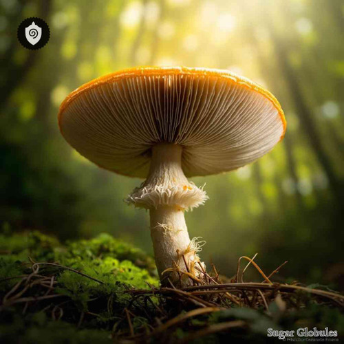 Psilocybe Mexicana sugar spheres in compact orb form for energetic homeopathic (nonmedical) dry-form presentation and storage