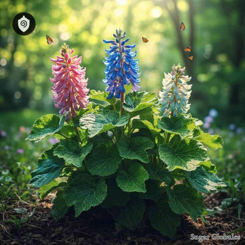 Pulmonaria Officinalis sugar granules in spherical form for energetic homeopathic (nonmedical) dry presentation and storage