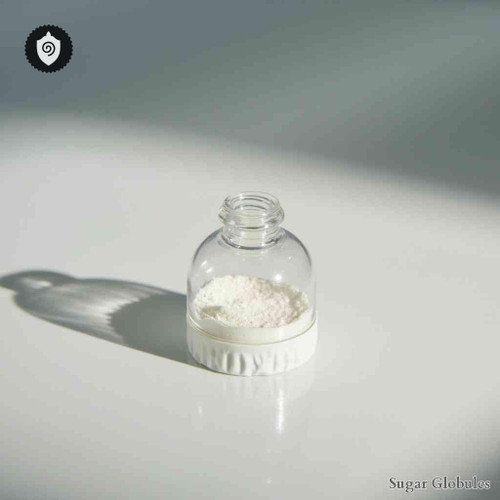 Putrescinum Muriaticum sugar spheres in uniform orb form for energetic homeopathic (nonmedical) dry-form presentation