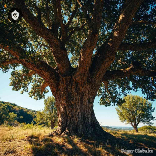 Quercus Suber sugar spheres in uniform granule form for energetic homeopathic (nonmedical) dry-form presentation and storage