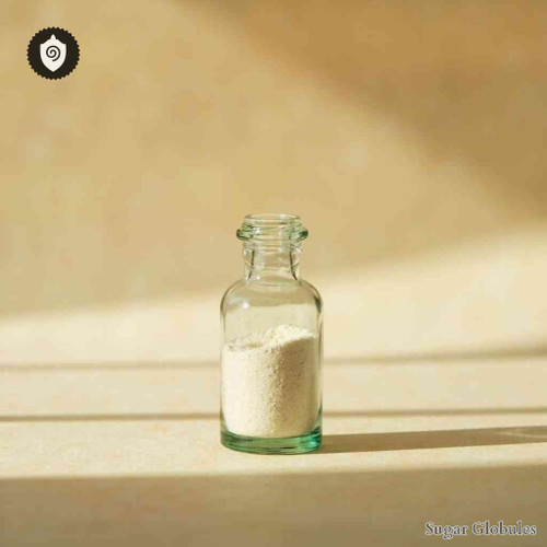 Quinidinum Sulfuricum sugar granules in precise orb format for energetic homeopathic (nonmedical) dry-form presentation