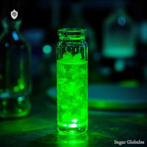 Radium Chloratum sugar spheres in pellet form for energetic homeopathic (nonmedical) dry storage and physical remedy presentation