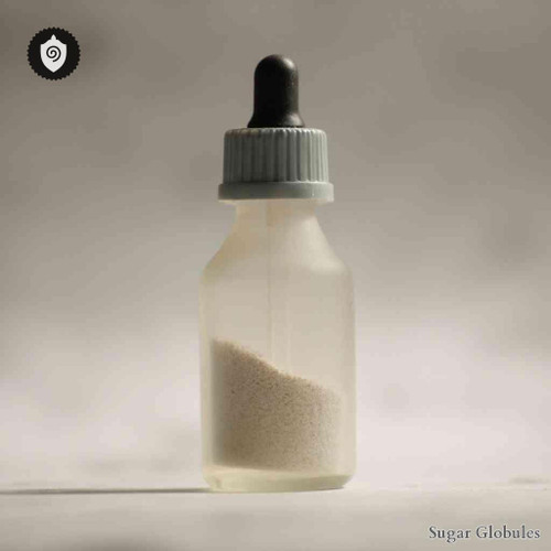 Rhodium Metallicum sugar spheres in pellet form for energetic homeopathic (nonmedical) dry-form presentation and standard packaging