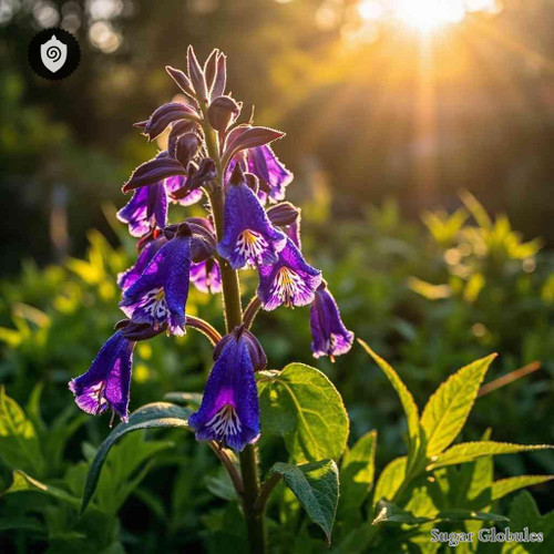 Ruellia Squarrosa sugar spheres in orb format for energetic homeopathic (nonmedical) dry-form presentation and standard physical form