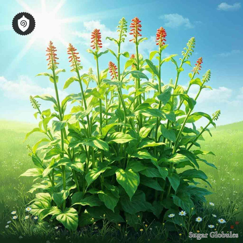 Rumex Acetosa sugar granules in uniform pellet form for energetic homeopathic (nonmedical) dry presentation and storage