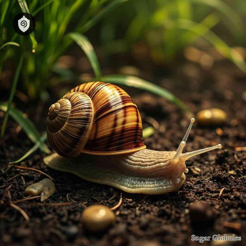 Rumina Decollata sugar spheres in uniform orb form for energetic homeopathic (nonmedical) dry presentation and storage