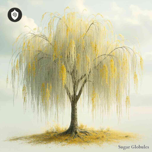 Salix Alba - Pollen Salicis sugar spheres in precise orb format for energetic homeopathic (nonmedical) dry-form presentation