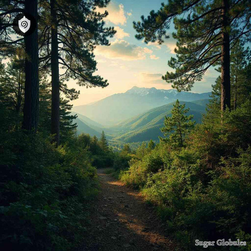 Satureja Montana sugar spheres in granular orb form for energetic homeopathic (nonmedical) dry-form product presentation