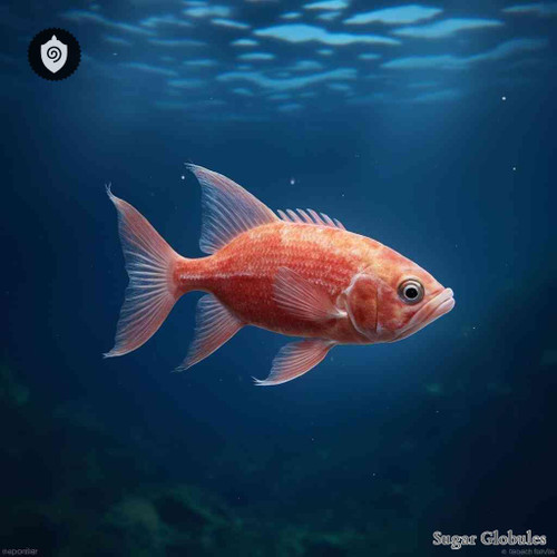 Sebastes Marinus sugar orbs in consistent pellet form for energetic homeopathic (nonmedical) product presentation and storage