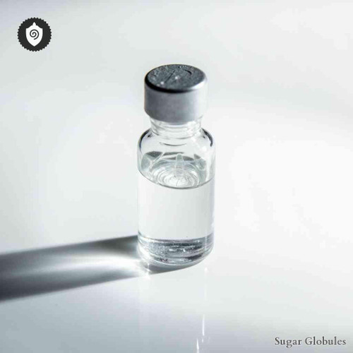 Selenium Metallicum sugar spheres in compact orb form for energetic homeopathic (nonmedical) dry-form physical product presentation