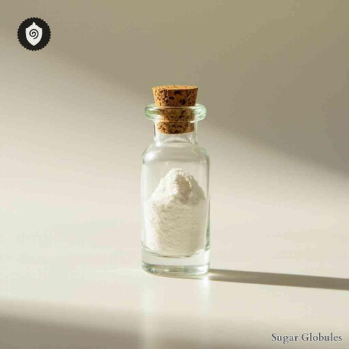 Semen Humanum sugar granules in orb format for energetic homeopathic (nonmedical) dry-form presentation and precise dosing