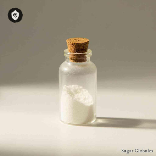 Semen Tiglii sugar spheres in precise orb format for energetic homeopathic (nonmedical) dry storage and presentation