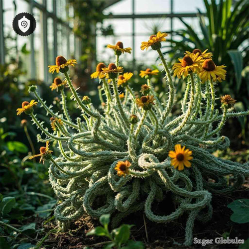 Senecio Faniasioides sugar spheres in uniform pellet format for energetic homeopathic (nonmedical) dry-form presentation and storage