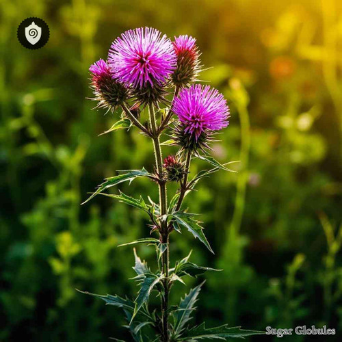 Serratula Coronata sugar spheres in granular orb format for energetic homeopathic (nonmedical) dry-form presentation and packaging