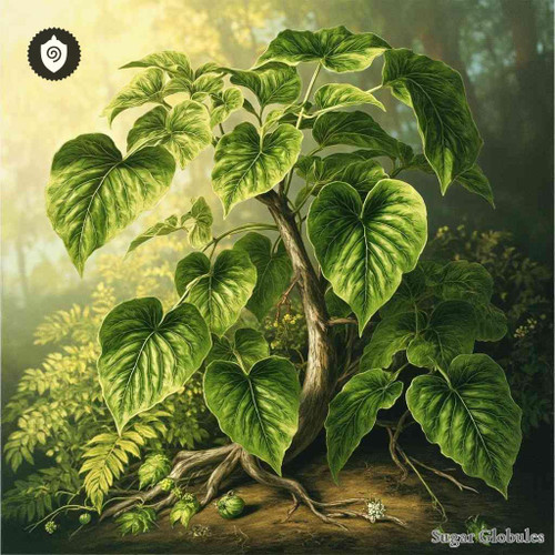 Smilax Cordifolia sugar granules in orb form for energetic homeopathic (nonmedical) dry product presentation and uniform pellet display