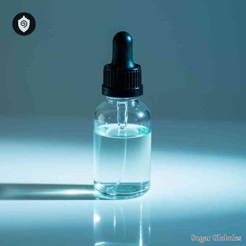 Solaninum Aceticum sugar orbs in spherical pellet form for energetic homeopathic (nonmedical) dry remedy storage and presentation